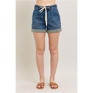 Judy Blue Full Size High Rise Cuff‎ Denim Shorts Plus Size